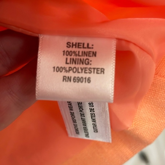 🧡STUDIO WORKS peach linen jacket.  L - Picture 6 of 7